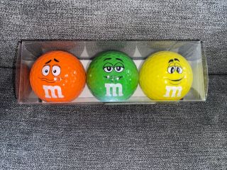 M & M’s Golf Balls - 3 Pack Of M&m’s World Golf Balls Orange Green & Yellow