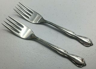 2 Salad Forks Usa International Silver Is Victorian Charm Insico Stainless 43536