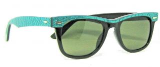 Ray - Ban Usa Vintage B&l Wayfarer Covers W1873 Turquoise 46mm Rare Sunglasses