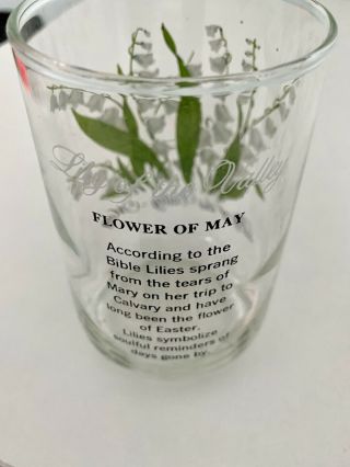 2 - 1970 Brockway Flower of the Month Glass Tumbler Daisy & Lilly Of The Valley 3