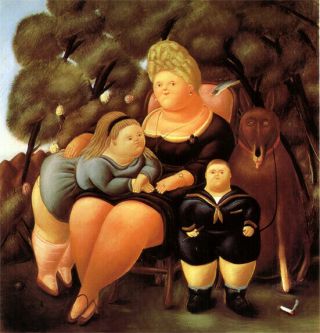 Fernando Botero “the Family " Hd Print On Art Fabric Wall Decor 408