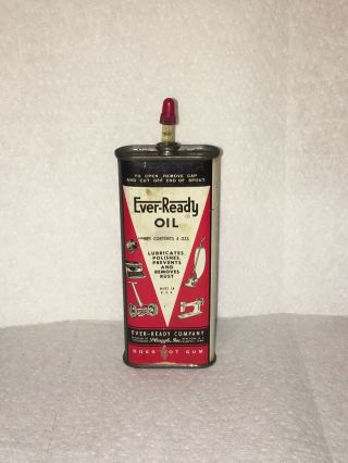 Nos Vtg Ever - Ready Handy Oiler Oil Can 4 Oz Uncut/full