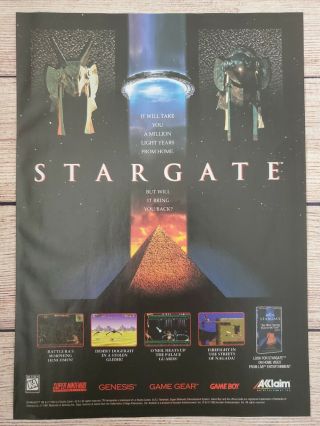 Stargate Sega Genesis Nintendo Snes 1995 Promo Ad Art Print Poster
