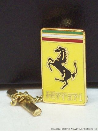 Vintage Ferrari Lapel Pin Italian Race Car Manufacturer Tie Tack Auto Logo Badge