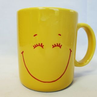 Hallmark Vintage Coffee Mug Smiley Face " Keep A Smile On Your Mug " Yellow Red