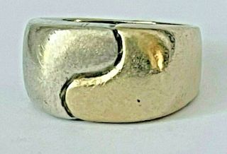 Rare Vintage James Avery Sterling Silver Solid 14k Gold Ring 9 1/2 Mens Womens