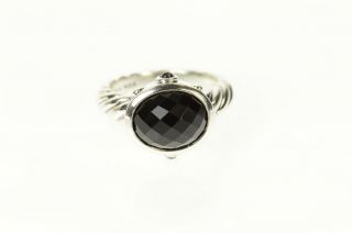 Sterling Silver David Yurman Black Onyx Ornate Statement Ring Size 7 25