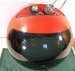 Vintage Orange Jvc Videosphere Model 3241 Space Helmet Orb Tv