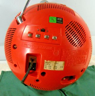 Vintage Orange JVC Videosphere Model 3241 Space Helmet Orb TV 6