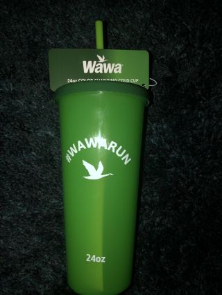 Limited Edition Wawa 24 Oz.  Color Changing Cup Lime Green Htf