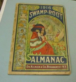 1916 Dr.  Kilmer Swamp Root Medicine Advertising Almanac Binghamton Ny Squaw Art