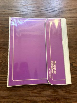 Vintage 1980s Solid Purple White Trim Trapper Keeper,  2 Portfolio Folders