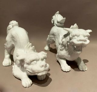 Fitz & Floyd White Blanc De Chine Foo Shi Dogs 1970 