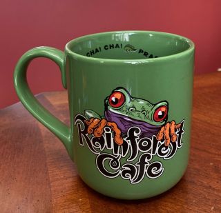 Rainforest Café Green Cha Cha Frog 16 Oz.  Coffee Tea Mug