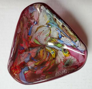 Mid - Century (1950s) Dino Martens (?) Murano Italian Art Glass Ashtray Hefty Red