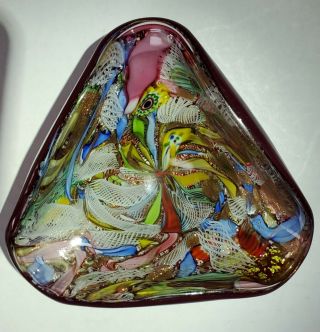 Mid - Century (1950s) Dino Martens (?) Murano Italian Art Glass Ashtray Hefty RED 2
