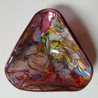 Mid - Century (1950s) Dino Martens (?) Murano Italian Art Glass Ashtray Hefty RED 3
