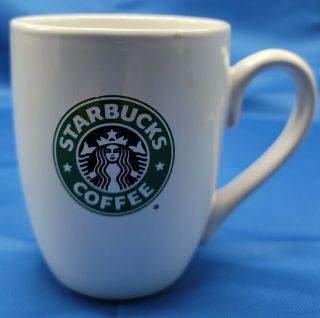 Starbucks Coffee Cup Mug 2008 Mermaid Siren Logo White Green 10.  2 Fl.  Oz.