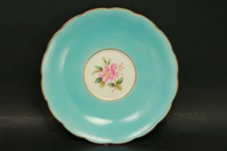 Vintage Flower And Blue Bone China Teacup And Saucer From Staffordshire England
