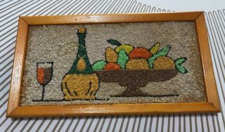Vtg Pebble Gravel Art Mosaic Mid Century Modern Wine Pitcher Fruit Table Small