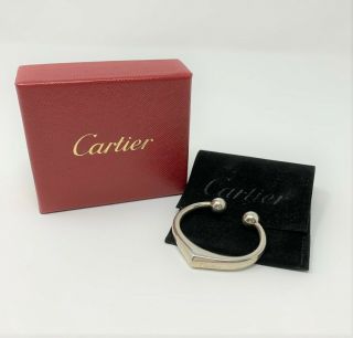 Cartier - Sterling Silver - " C " Shape Key Ring With Beads