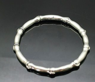 Old Mexico Taxco Mcm Antonio Pineda 970 Sterling Silver Bamboo Bangle Bracelet
