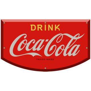 Drink Coca - Cola Shield Decal 24 X 14 Embossed Look Kitchen Wall Decor