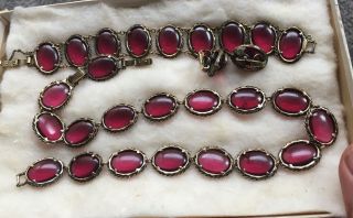 Vintage Jewels By Trifari - Alfred Philippe - Cranberry Gold Tone Oval Moghul.
