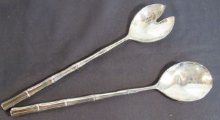 Vintage Italy Silver Plated Fork & Spoon Serving Utensils