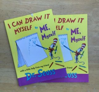 2 Dr.  Seuss Books I Can Draw It Myself By Me,  Myself Paperbacks See Descrip