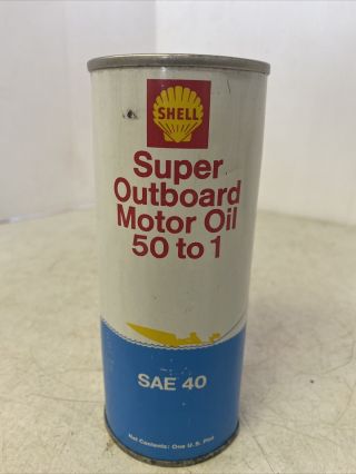 Vintage 1 Pint Shell Outboard 50:1 Motor Oil Can