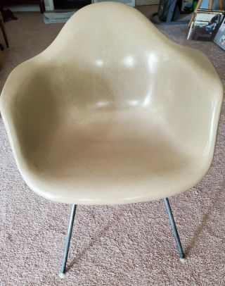 Mid Century Eames Herman Miller Armchair In The Color Greige H Frame