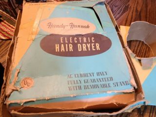 Vintage Handy Hannah Hair Dryer with Stand,  Box,  Guarante - Hair Stylist 3