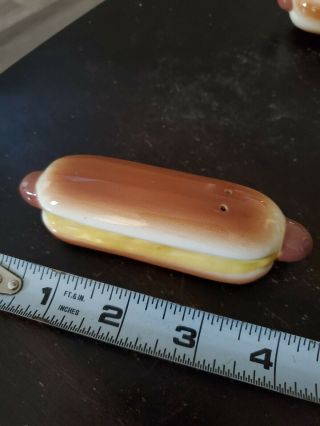 Rare Vintage 1960 ' s Hot Dog Salt and Pepper Shakers 3