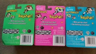 Powerpuff Girls Keychains BLOSSOM Buttercup BUBBLES Cartoon Network 1999 2