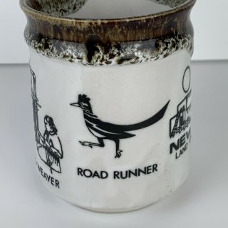 Vintage Stoneware Mexico Road Runner Coffee Cup Mug Rug Weaver Toas NM Flag 3