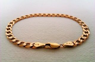 9ct Gold Curb Link Bracelet Circa 2014 18.  5cm / 7.  25 Inches