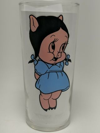Vintage 1973 " Petunia Pig " Pepsi Collector Glass Warner Bros Looney Tunes