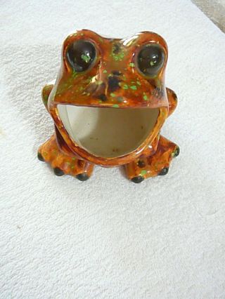 Vintage 1977 Ceramic Open Mouth Frog Soap Dish/sponge Holder/scrubby,