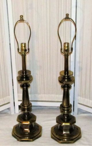 Vintage Matching " Stiffel " Mid - Century Table Lamps With Finish