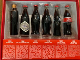 2002 - Evolution Of The Coca - Cola Contour Bottle - 6 Bottles -