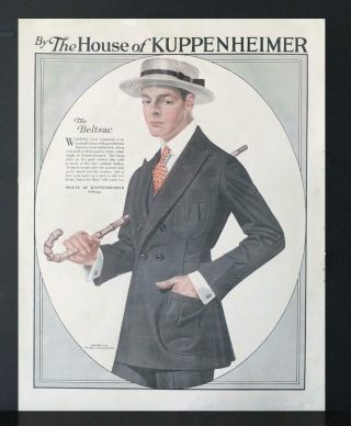 1917 Kuppenheimer Good Clothes Styles For Men The Beltsac Suit Print Ad