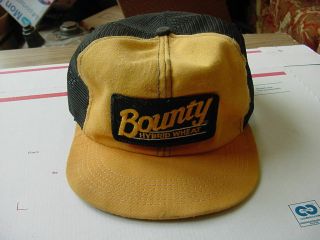Rare Vintage Bounty Hybrid Wheat Mesh Snapback Trucker Hat Patch - K - Brand Usa