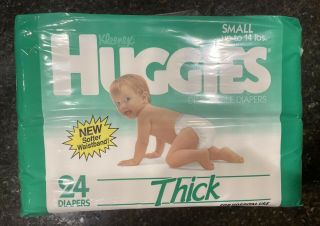 Vintage Huggies “thick” Disposable Plastic Diaper Size Small Pack Of 24