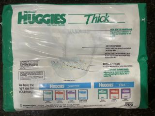 Vintage Huggies “Thick” Disposable Plastic Diaper Size Small Pack Of 24 2