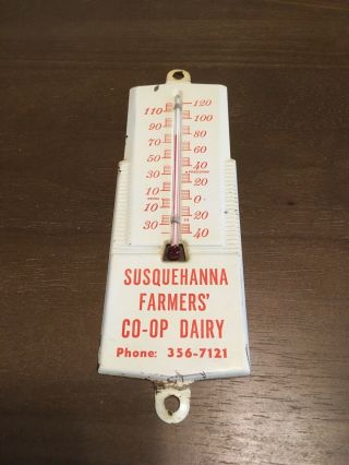 Vintage Metal Dairy Advertising Thermometer