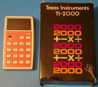 Texas Ti - 2000 Exactra Calculator 1974 Italy " Star Wars " Bubble Lens Rare & Boxed
