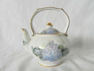 Fielder Keepsakes Fine Porcelain Mini Floral Teapot With Gold Gilt