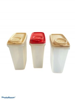 3 Vintage Tupperware Cereal Keeper Storage Containers