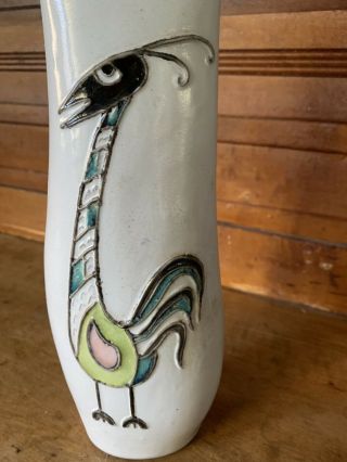 Vintage - - Mid Century Modern Funky Atomic Rooster Vase -